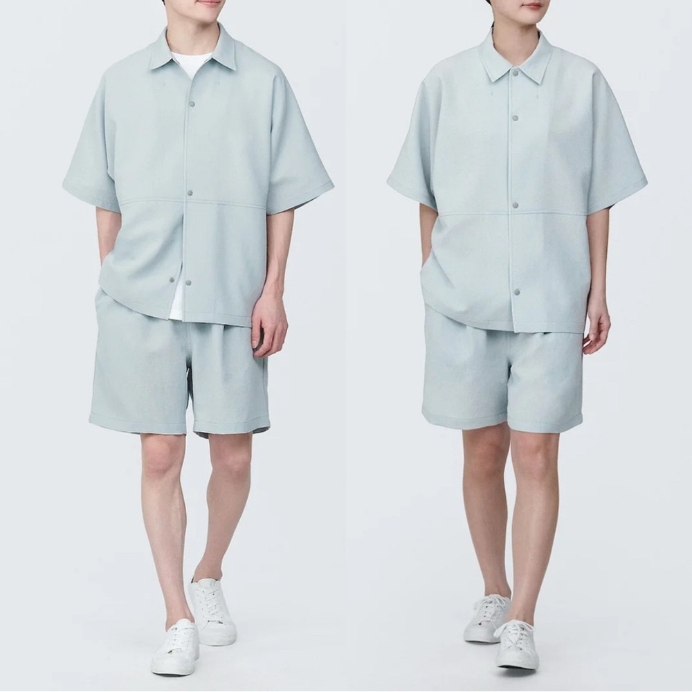 Muji Light Gray Casual Button Down Shirt